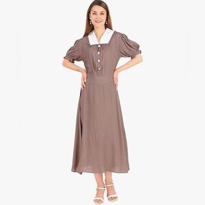 Coral Knee Length Dress Thanksgiving Colonial Women’s Large